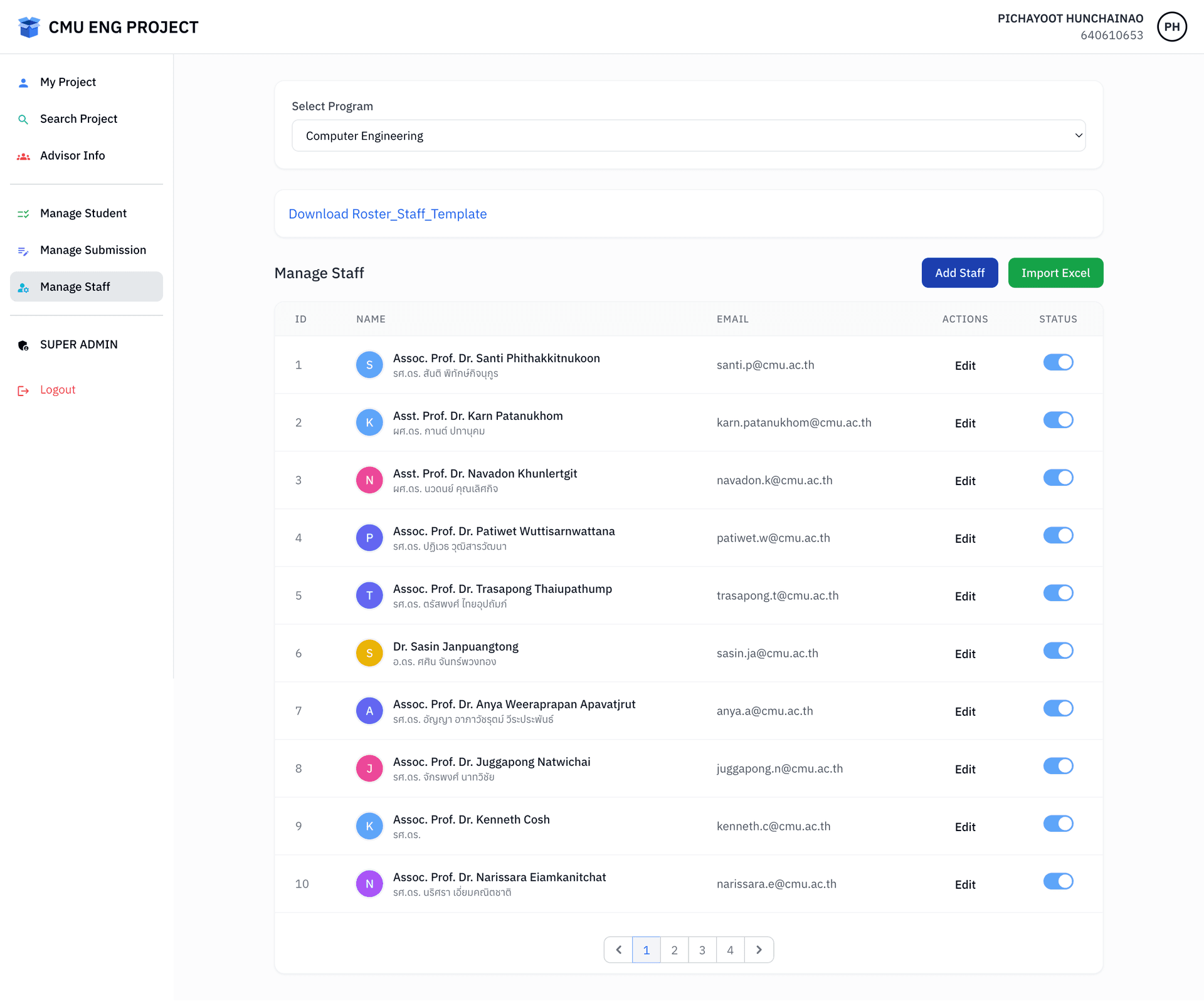 Manage Staff